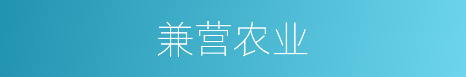 兼营农业的同义词