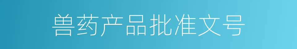兽药产品批准文号的同义词
