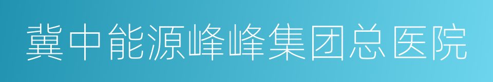 冀中能源峰峰集团总医院的同义词