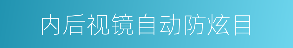 内后视镜自动防炫目的同义词