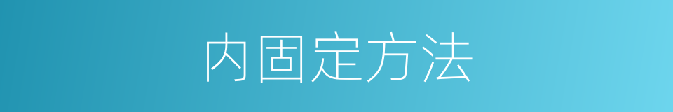 内固定方法的同义词