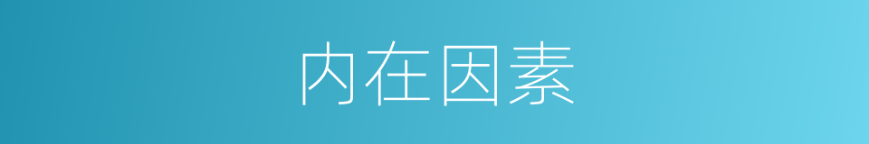 内在因素的意思