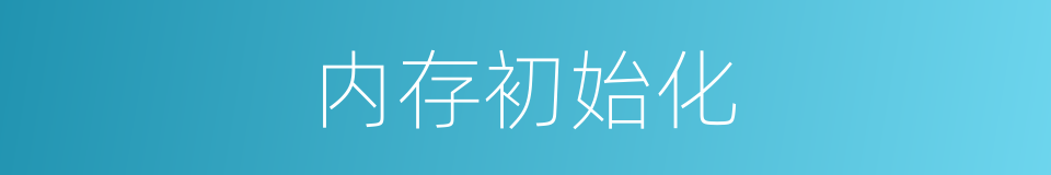 内存初始化的同义词