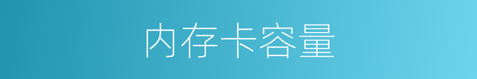 内存卡容量的同义词