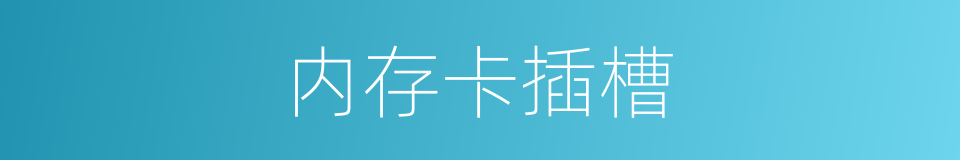 内存卡插槽的同义词