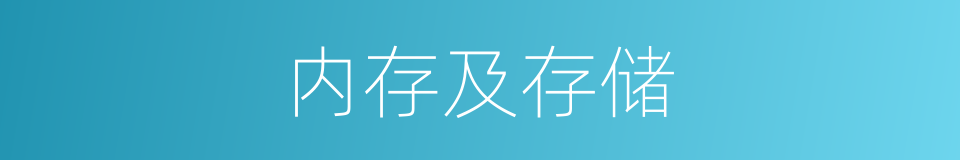 内存及存储的同义词