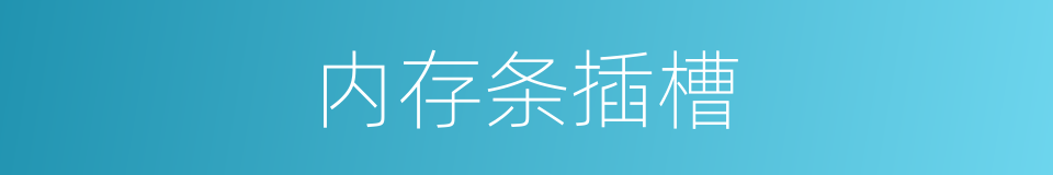 内存条插槽的同义词