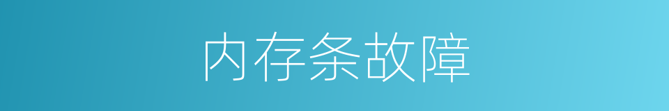 内存条故障的同义词