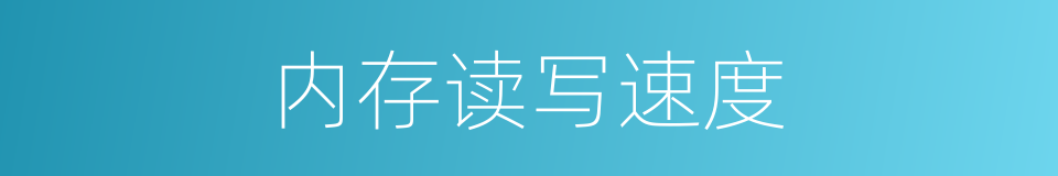 内存读写速度的同义词