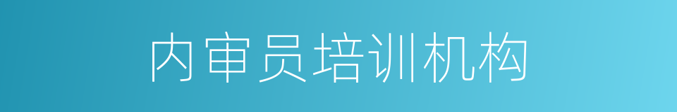 内审员培训机构的同义词