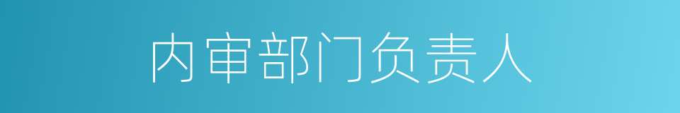 内审部门负责人的同义词