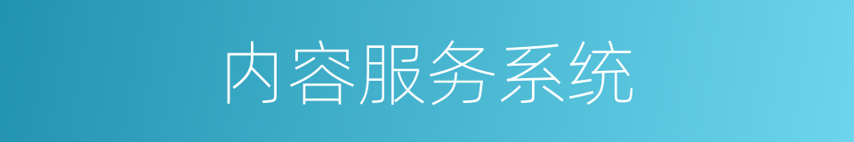 内容服务系统的同义词
