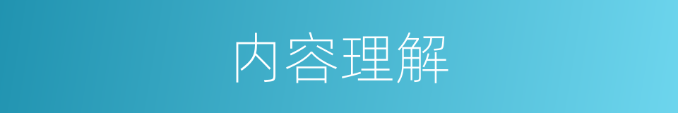 内容理解的同义词