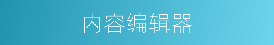 内容编辑器的同义词