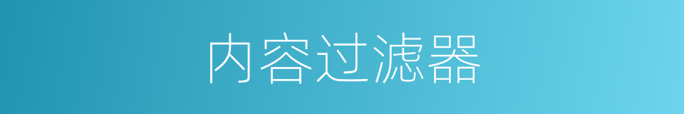 内容过滤器的同义词