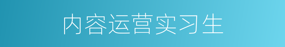 内容运营实习生的同义词