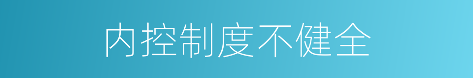 内控制度不健全的同义词