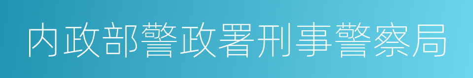 内政部警政署刑事警察局的同义词