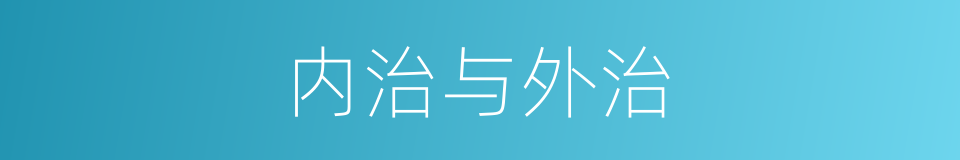 内治与外治的同义词