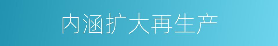 内涵扩大再生产的同义词