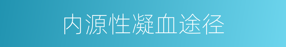内源性凝血途径的同义词