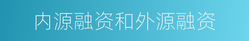 内源融资和外源融资的同义词