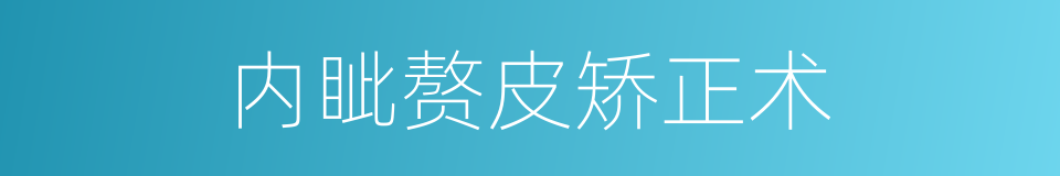 内眦赘皮矫正术的同义词