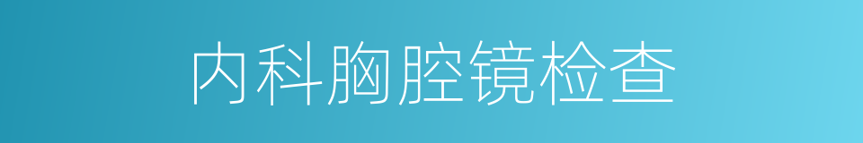 内科胸腔镜检查的同义词