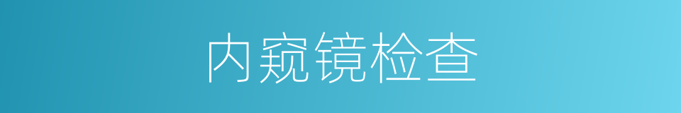 内窥镜检查的同义词