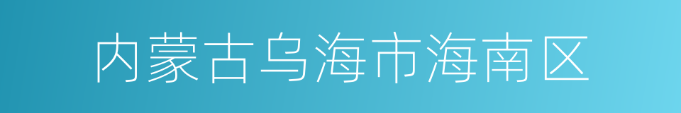 内蒙古乌海市海南区的同义词