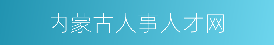 内蒙古人事人才网的同义词