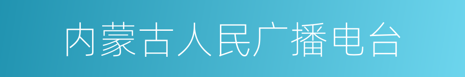 内蒙古人民广播电台的同义词