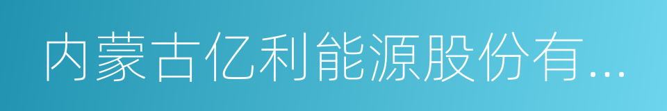 内蒙古亿利能源股份有限公司的同义词