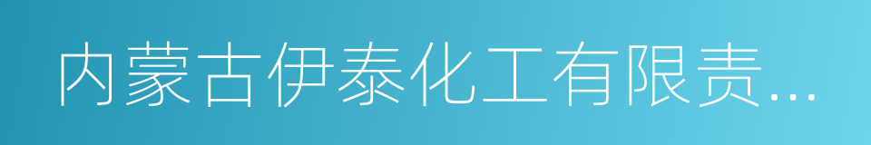 内蒙古伊泰化工有限责任公司的同义词