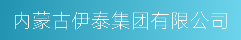 内蒙古伊泰集团有限公司的同义词