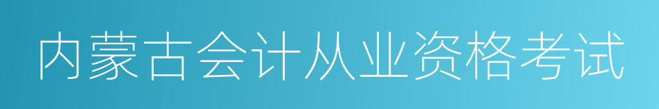 内蒙古会计从业资格考试的同义词