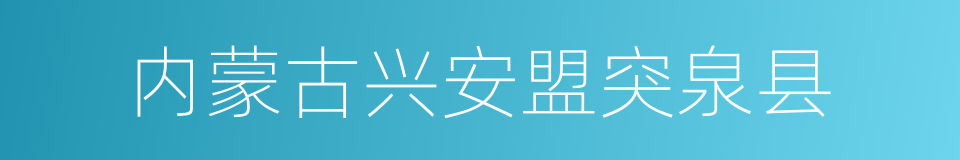 内蒙古兴安盟突泉县的同义词