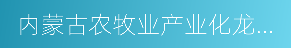 内蒙古农牧业产业化龙头企业协会的同义词