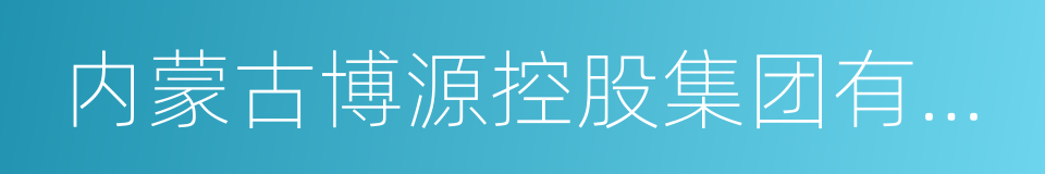 内蒙古博源控股集团有限公司的同义词