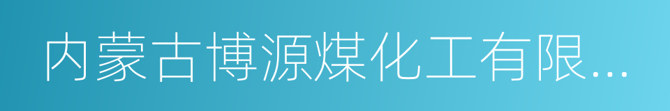 内蒙古博源煤化工有限责任公司的同义词