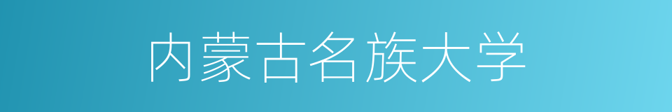 内蒙古名族大学的同义词