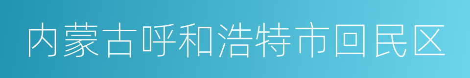 内蒙古呼和浩特市回民区的同义词