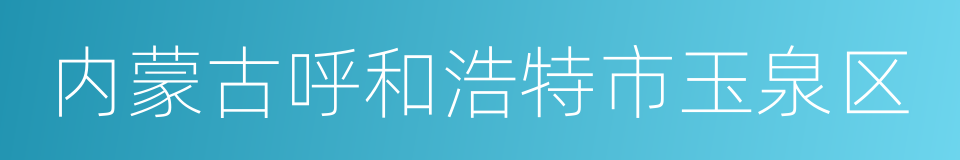 内蒙古呼和浩特市玉泉区的同义词