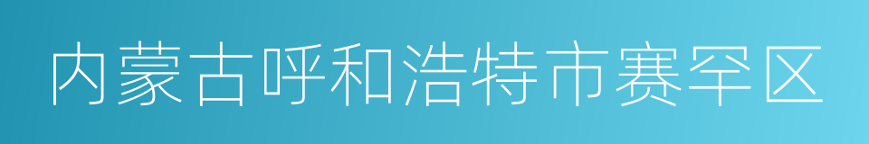 内蒙古呼和浩特市赛罕区的同义词