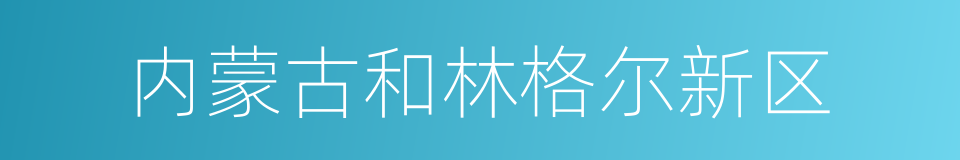 内蒙古和林格尔新区的同义词