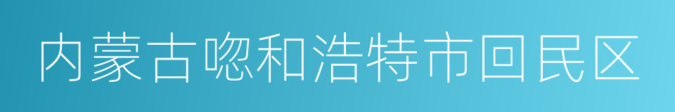 内蒙古唿和浩特市回民区的同義詞