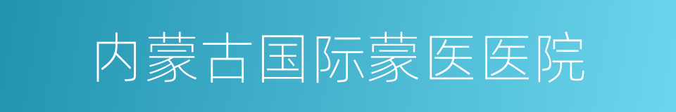 内蒙古国际蒙医医院的同义词