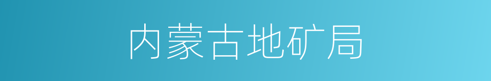 内蒙古地矿局的同义词