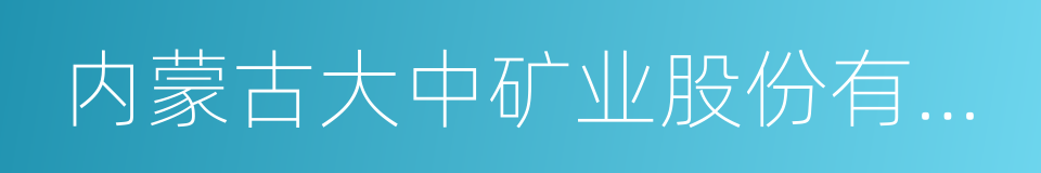 内蒙古大中矿业股份有限公司的同义词