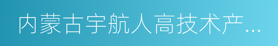 内蒙古宇航人高技术产业有限责任公司的同义词